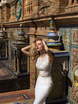 Свадебное платье Simona. Силуэт Рыбка, Прямое. Цвет Айвори / Капучино, Белый / Молочный. Вид 3