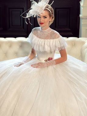 Свадебное платье Лионель. Силуэт Пышное. Цвет Белый / Молочный. Вид 2